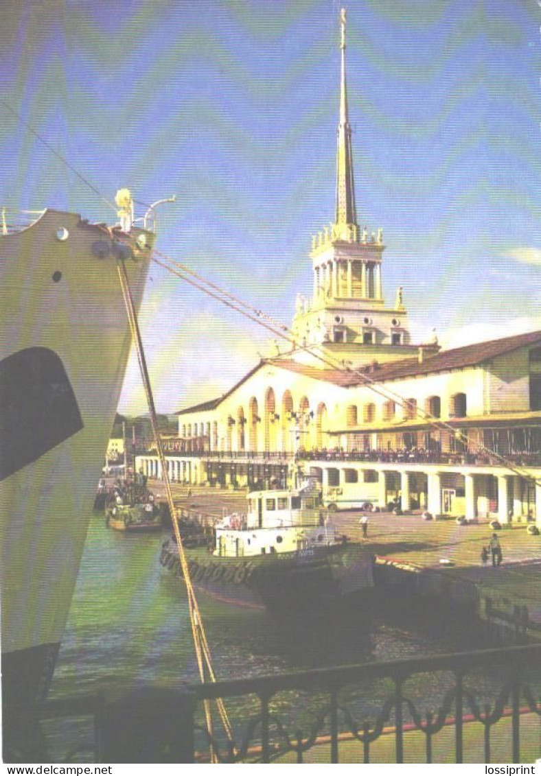 Soviet Union:Russia:USSR:Sotsi Seaport, Passenger Ship And Tugboat, 1986 - Tugboats