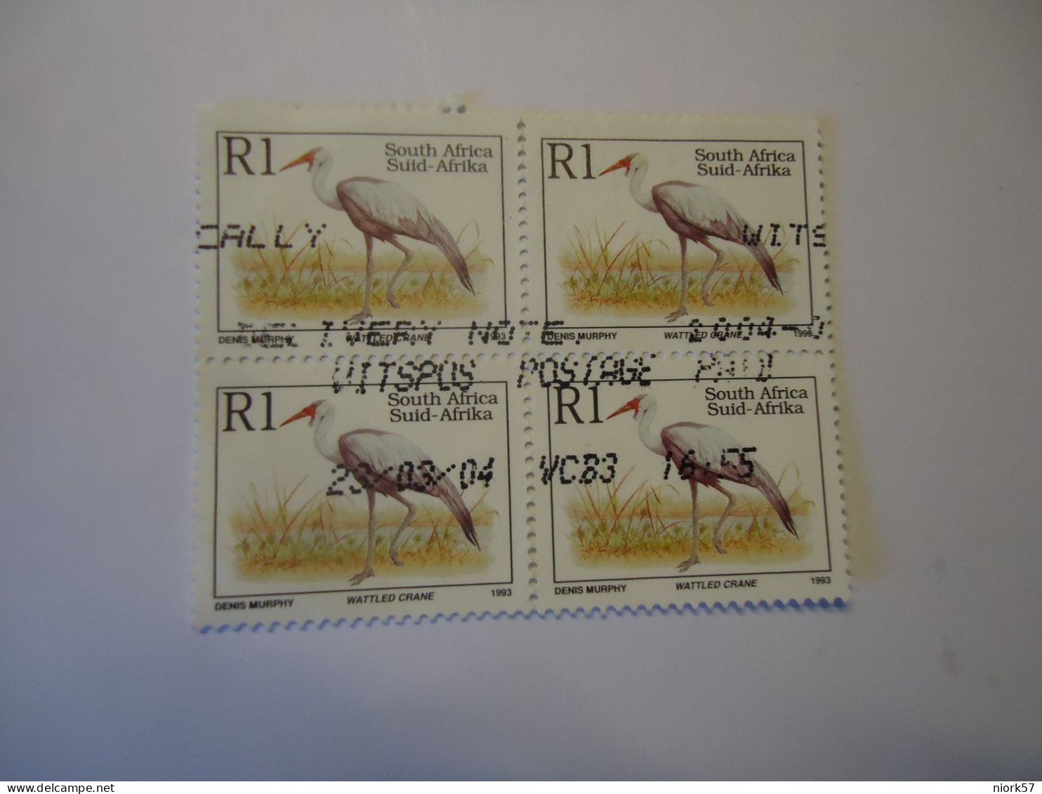 SOUTH  AFRICA USED   BLOCK OF 4   STAMPS  BIRD BIRDS  STORK - Swallows