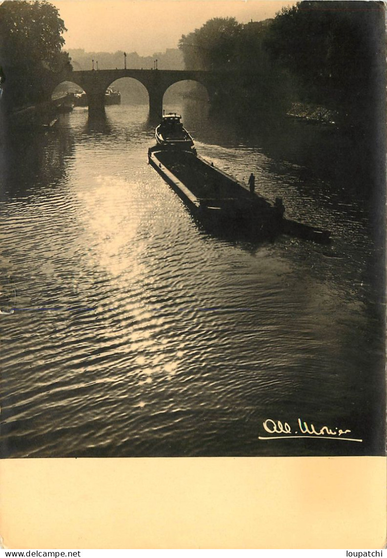 ALBERT MONIER PARIS Contre Jour Sur La Seine Vers Le Pont Marie - Monier