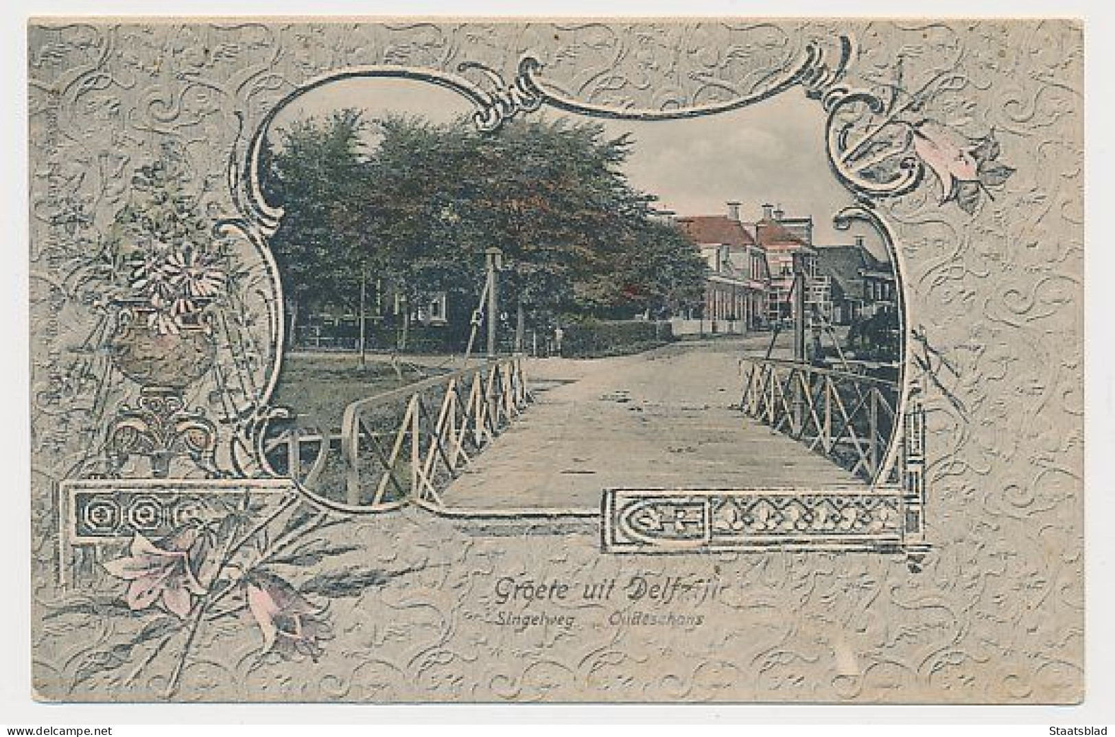 11- Prentbriefkaart Delfzijl 1906 - Singelweg - Grootrondstempel - Delfzijl