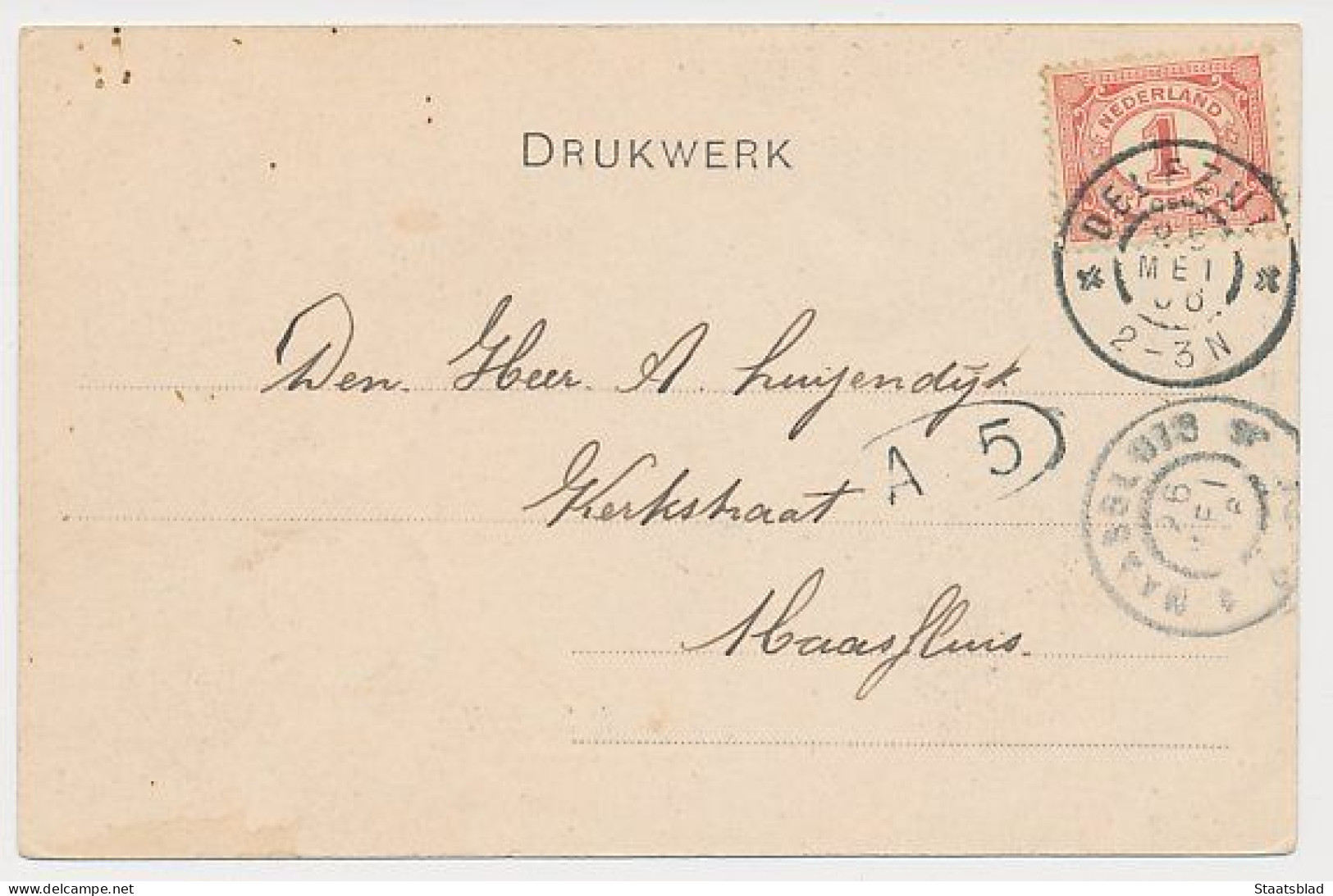 11- Prentbriefkaart Delfzijl 1906 - Singelweg - Grootrondstempel - Delfzijl