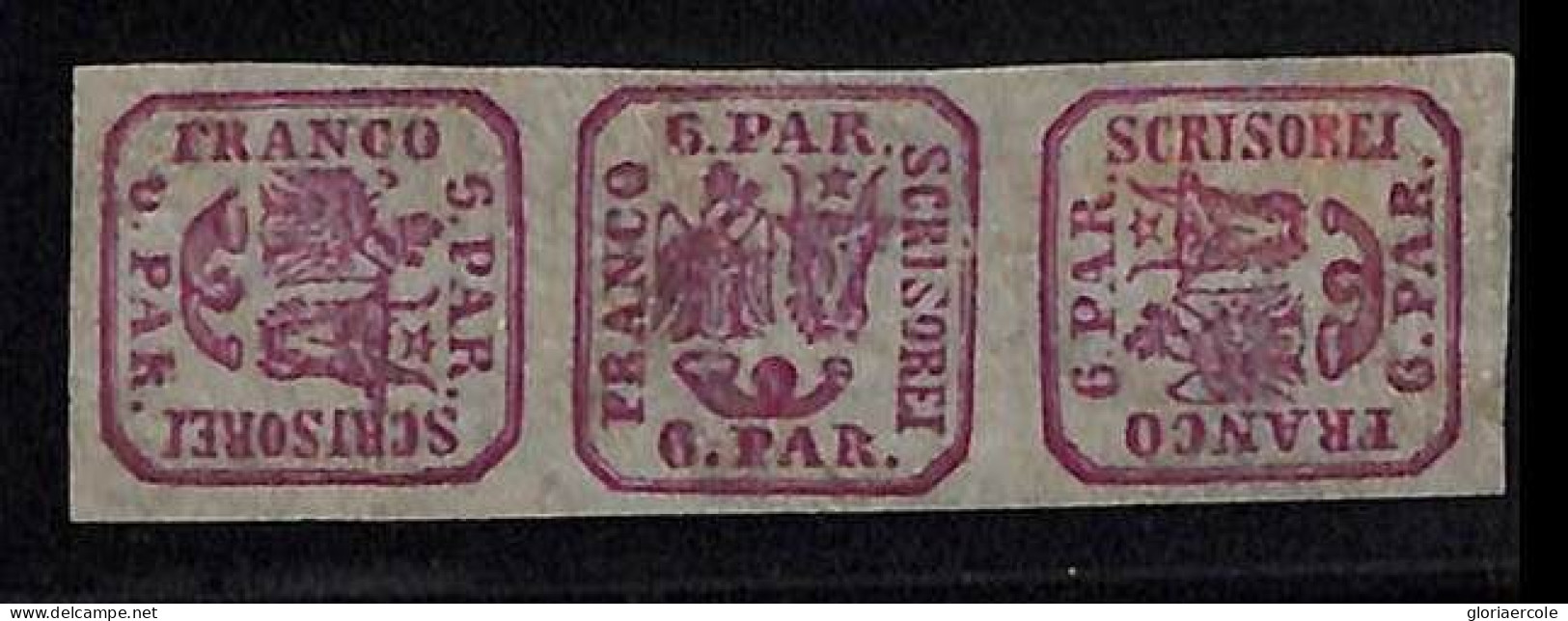 ZA0164b - ROMANIA - STAMPS - Yvert # 9 Ab STRIP Of 3  MINT MNH - Unused Stamps