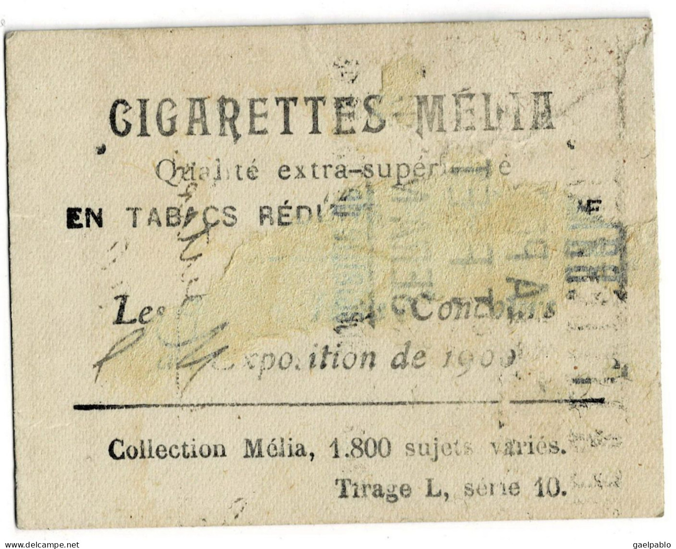 CIGARETTES MELIA -  ZAMBELLI   - Tirage L Série 10 - Melia