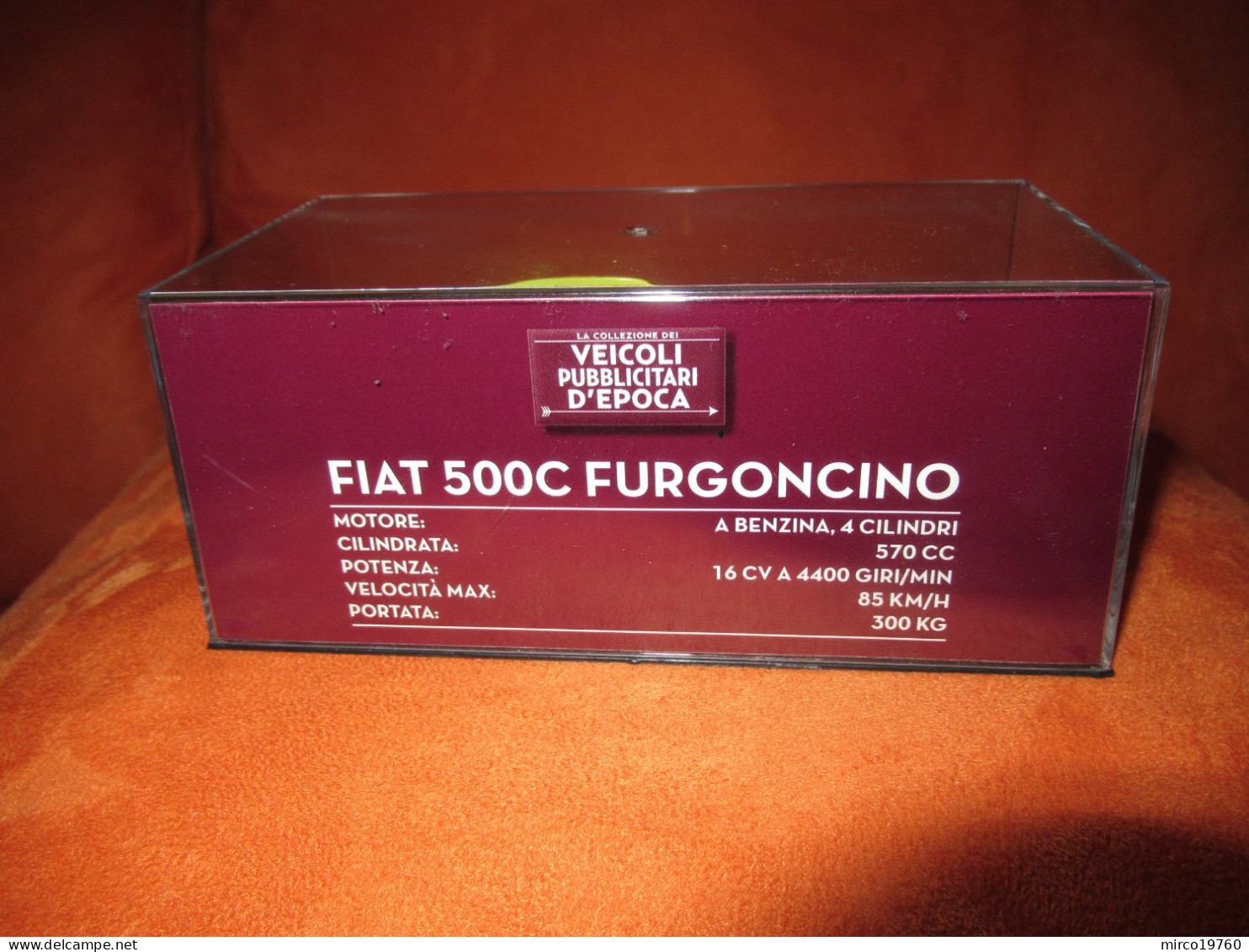 DIE CAST 1:43 - FIAT 500C FURGONCINO - RIELLO - 1959 - NUOVO IN TECA RIGIDA - Altri & Non Classificati