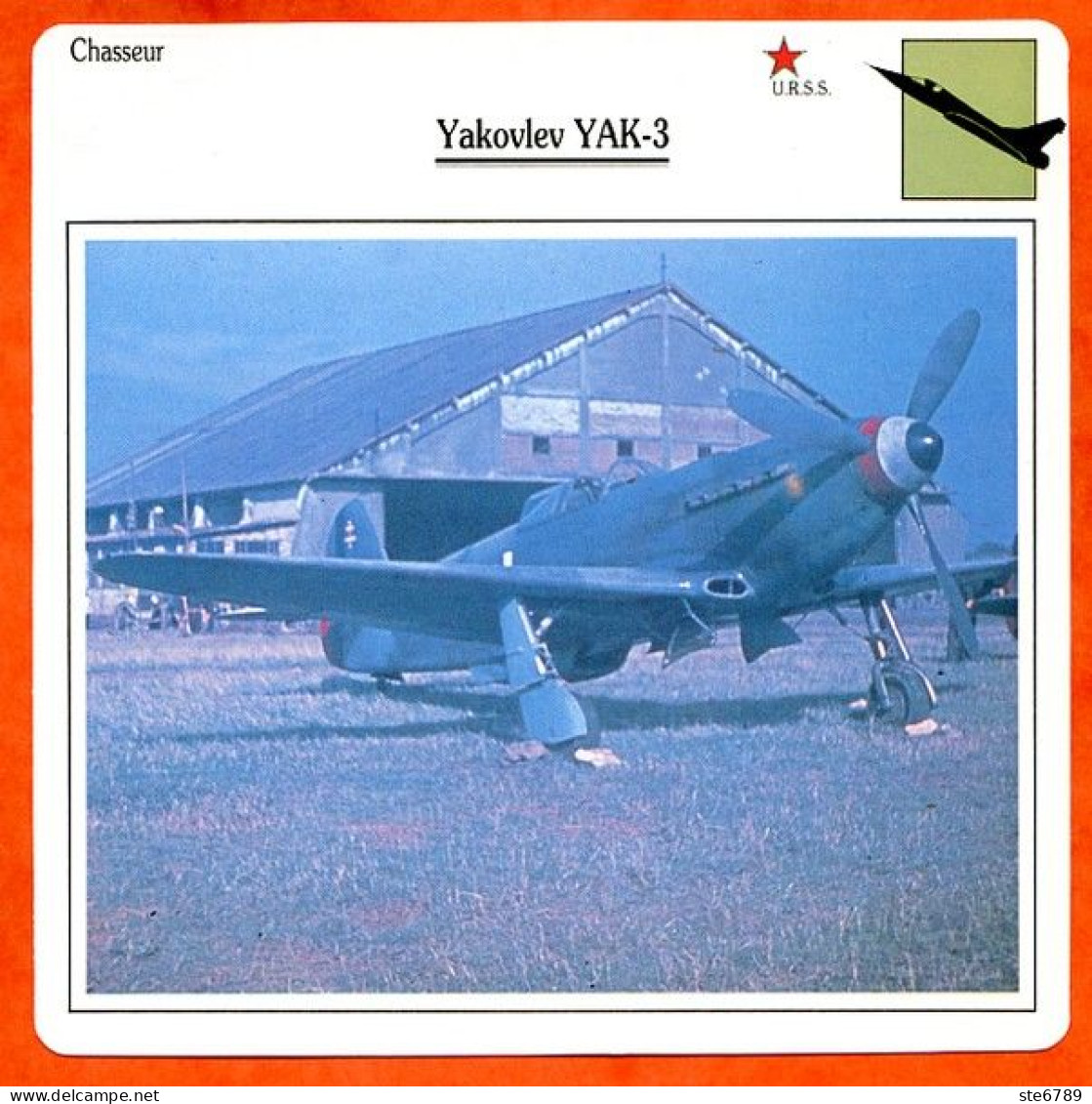 Fiche Aviation Yakovlev YAK 3 / Avion De Chasse Chasseur URSS Avions - Vliegtuigen
