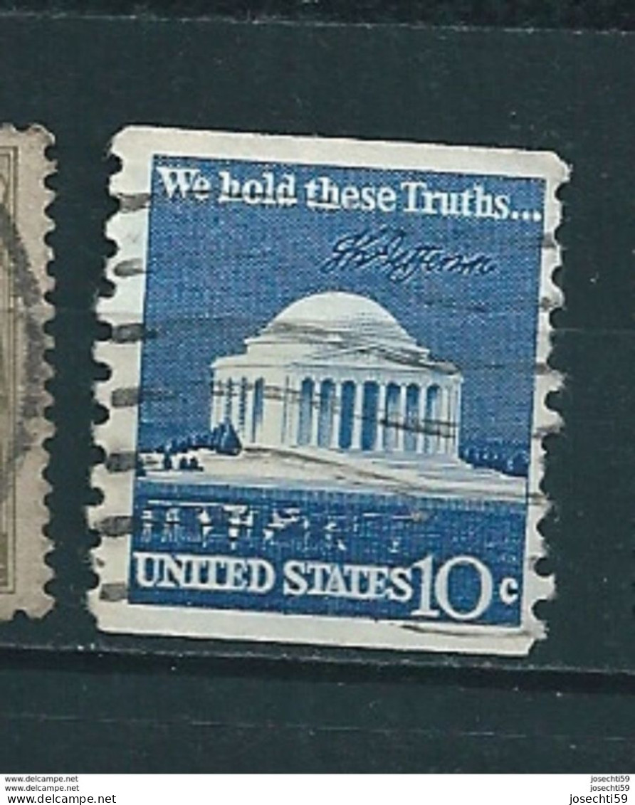 N° 1008 A Mémorial De Jefferson USA - "We Hold These Truth...", Jefferson 10c.,  Timbre Etats-Unis (1973) Oblitéré USA - Gebraucht