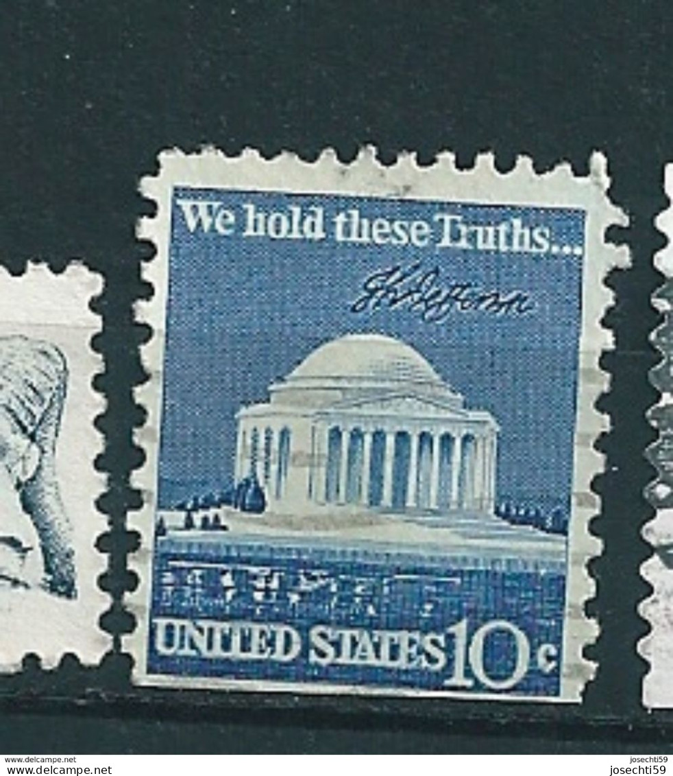 N° 1008 A Mémorial De Jefferson USA - "We Hold These Truth...", Jefferson 10c.,  Timbre Etats-Unis (1973) Oblitéré USA - Gebraucht