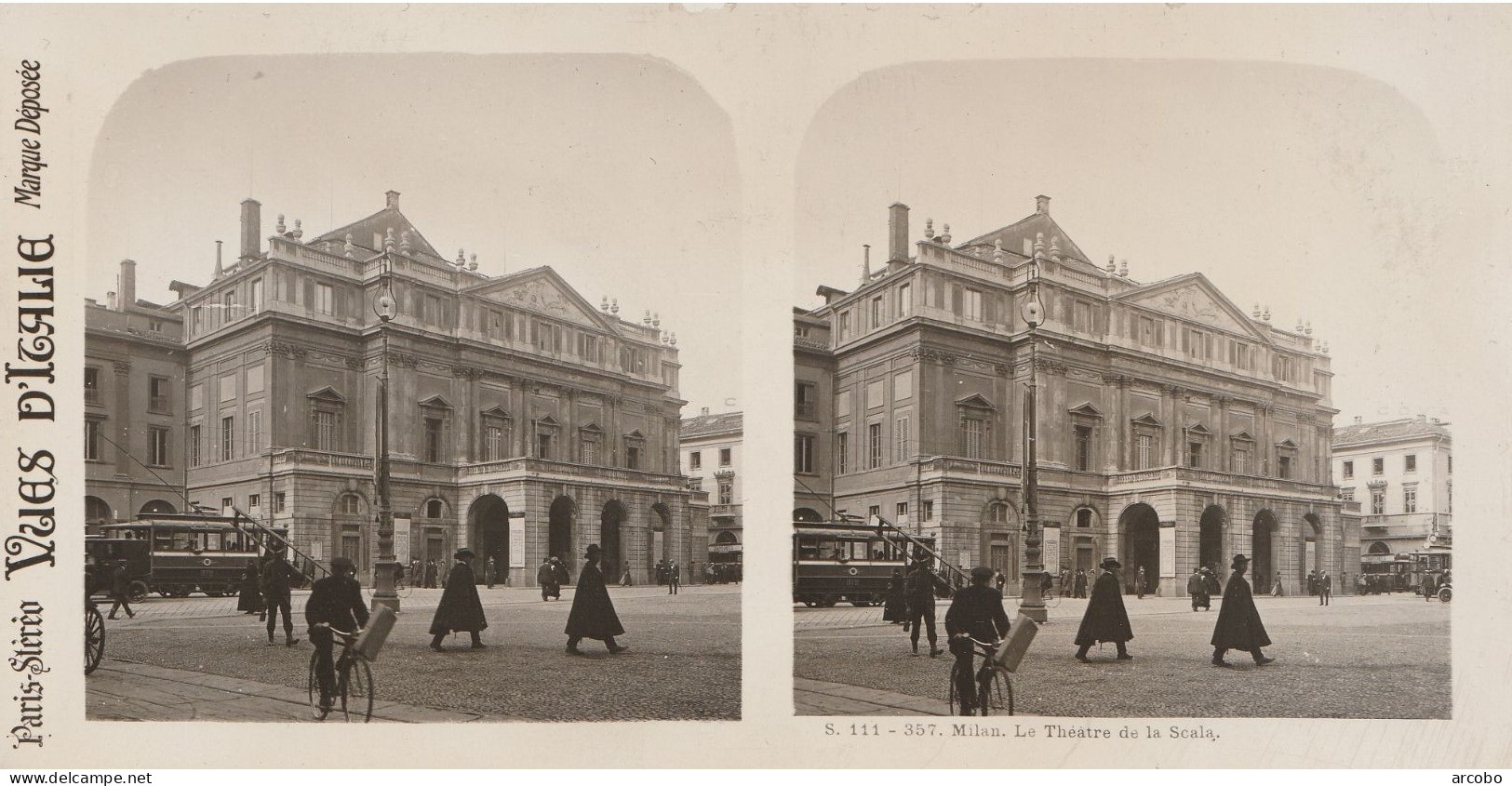 Milan Le Theatre De La Scala Paris Stereo Vues D`Italie - Stereoscopische Kaarten