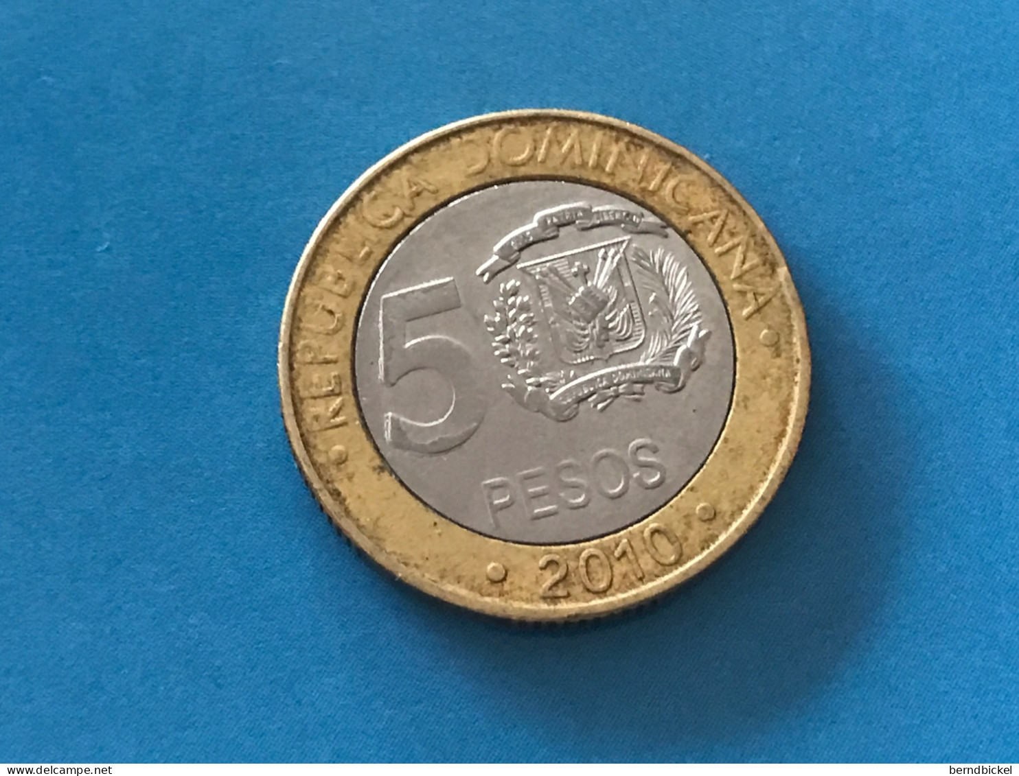Münze Münzen Umlaufmünze Dominikanische Republik 5 Pesos 2010 - Dominikanische Rep.