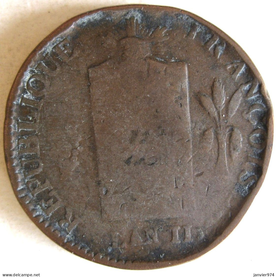 Convention, 2 Sols Aux Balances 1793 BB Strasbourg An II, Gad# 31 ; 20,1 G – 33 Mm - 1792-1975 Convenzione Nazionale