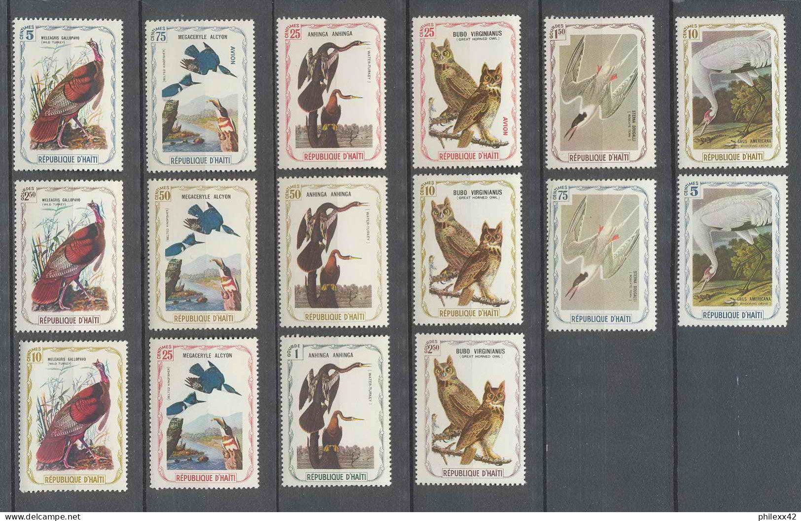 203a Haiti ** MNH Serie Oiseaux Birds Of Prey 1975 Dont Rapaces 41 Valeurs - Haïti