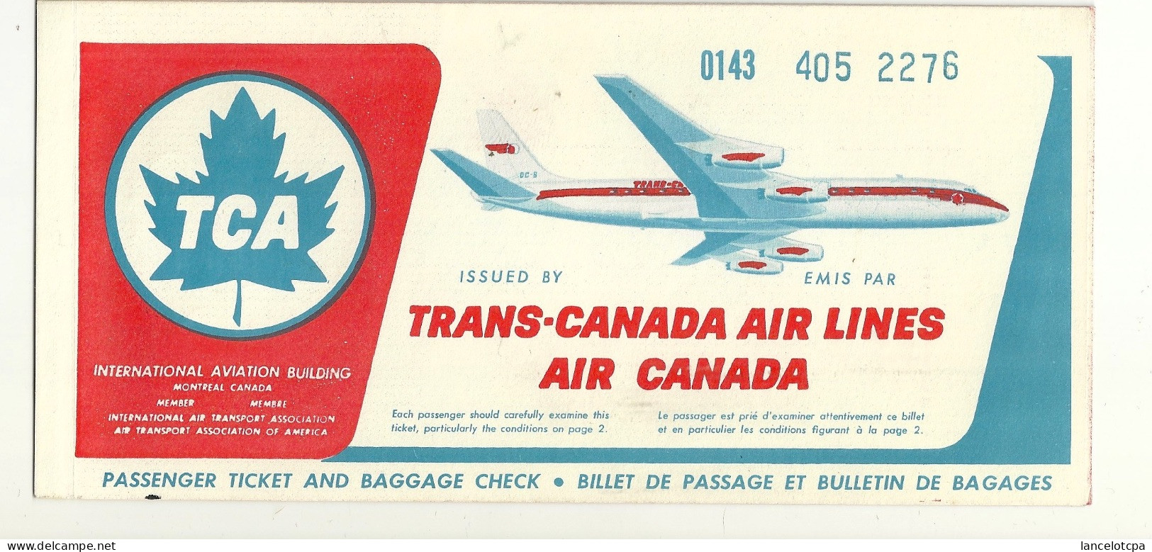 BILLET D'AVION / AIR CANADA - WINDSOR TORONTO MONTREAL WINDSOR 1963 - Altri & Non Classificati