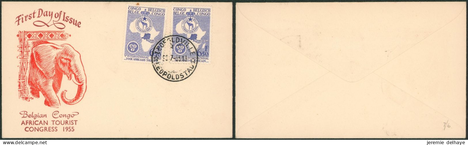 Congo Belge - N°337/38 First Day Of Issue (FDC, African Tourist Congress 1955) - Lettres & Documents