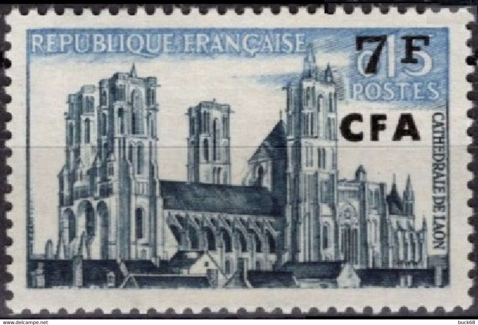 REUNION CFA Poste 347 ** MNH Cathédrale Cathedral Dom De Laon - Gebruikt