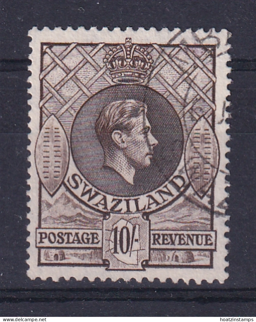 Swaziland: 1938/54   KGVI     SG38a   10/-   [Perf: 13½ X 14]   Used     - Swaziland (...-1967)