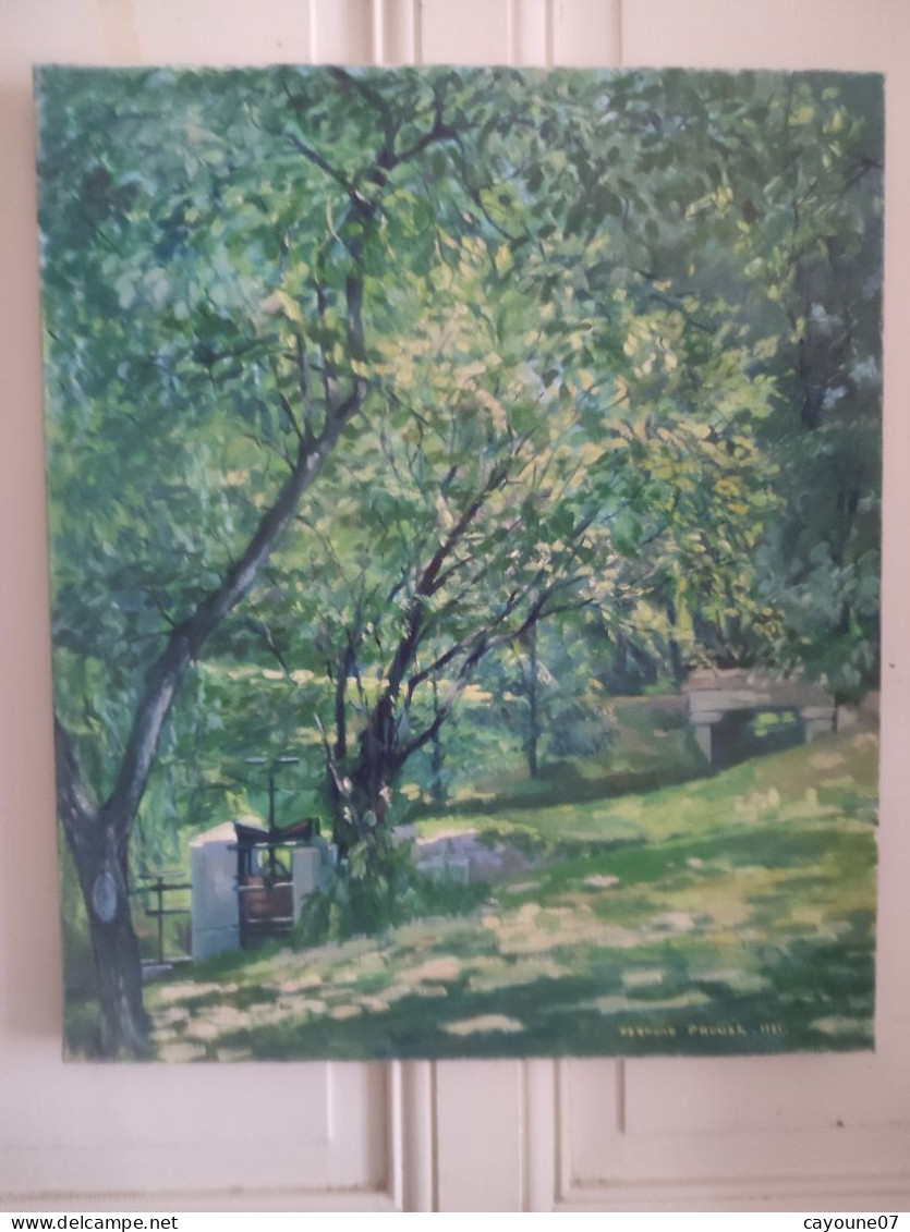 Fernand PROUST (XXème) Huile Sur Toile "Parc Jouvet  à  Valence " Juillet 1981 - Olii