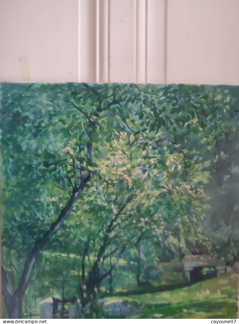 Fernand PROUST (XXème) Huile Sur Toile "Parc Jouvet  à  Valence " Juillet 1981 - Oils