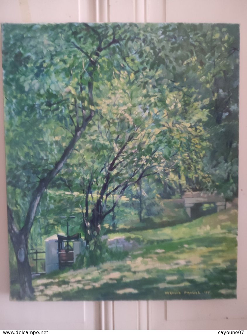 Fernand PROUST (XXème) huile sur toile "Parc Jouvet  à  Valence " Juillet 1981