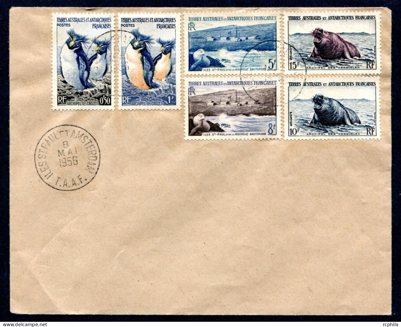 RC 27077 TAAF 1956 ILES ST PAUL ET AMSTERDAM SUR ENVELOPPE DES MESSAGERIES MARITIMES TB - Brieven En Documenten