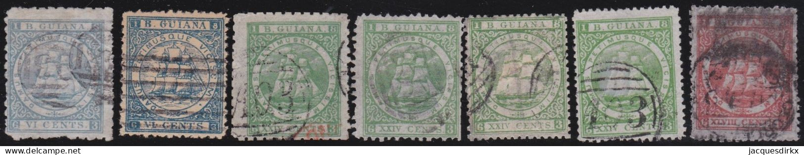 British  Guiana         .   SG    .    7 Stamps      .     O      .    Cancelled - Guyana Britannica (...-1966)