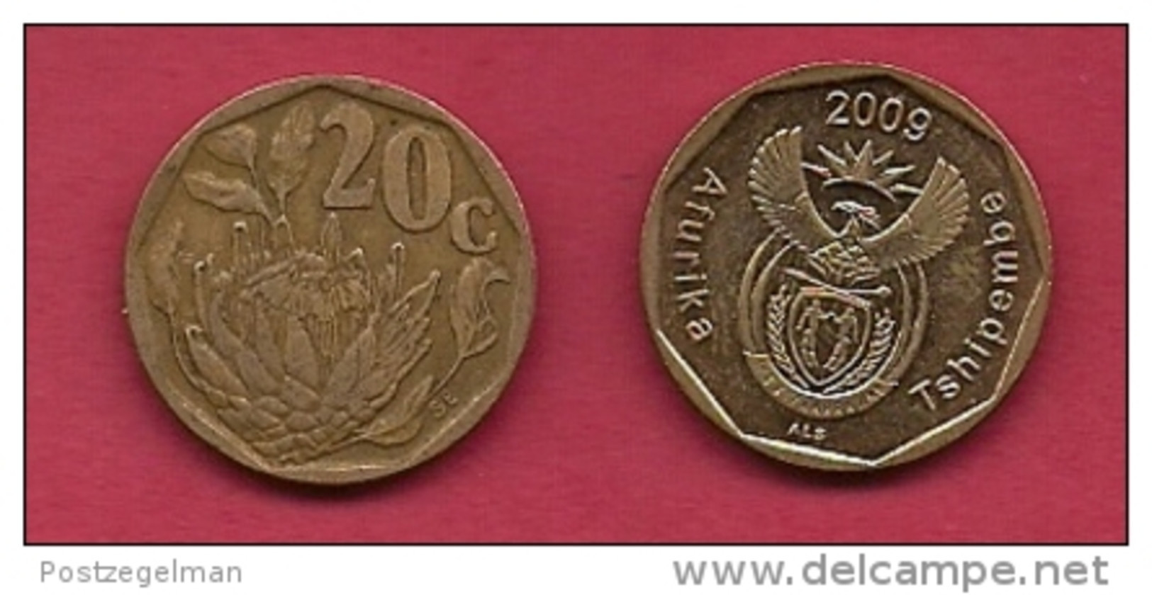 SOUTH AFRICA, 2009, 3 Off Nicely Used Coins 20 Cent C2105 - South Africa