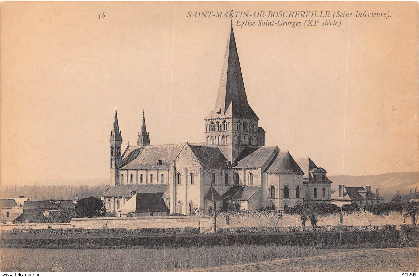 SAINT MARTIN DE BOSCHERVILLE  Eglise Saint Georges  (scan Recto-verso) OO 0971 - Saint-Martin-de-Boscherville