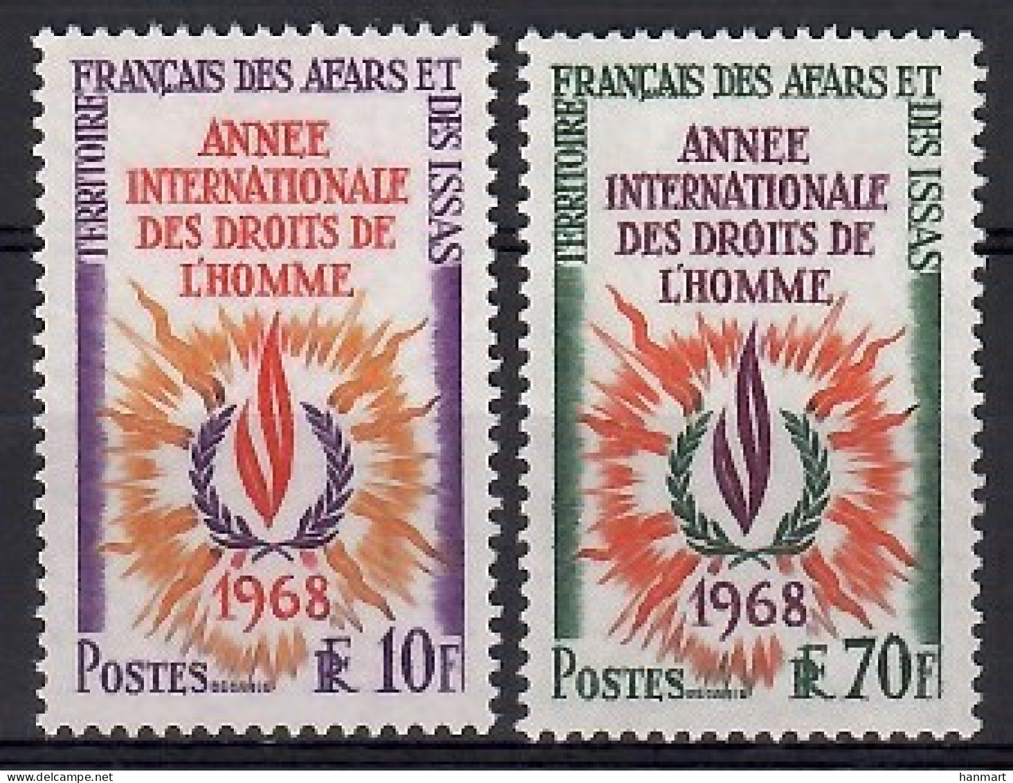 French Afars And Issas 1968 Mi 16-17 MNH  (ZS4 DJB16-17) - Sellos