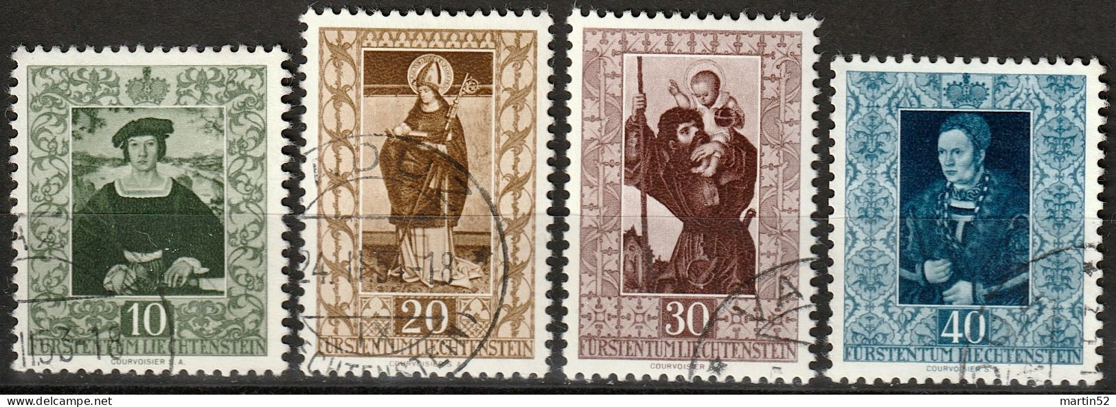 Liechtenstein 1953: Gemäldeserie IV Zu 255-258 Mi 311-314 Yv 273-276 Mit Eck-Stempel VADUZ (Zumstein CHF 80.00) - Gebraucht