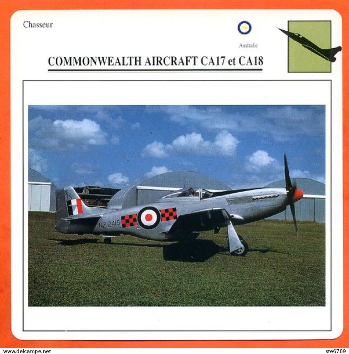 Fiche Aviation Commonwealth Aircraft CA17 Et CA18 / Avion Chasseur Australie Avions - Avions