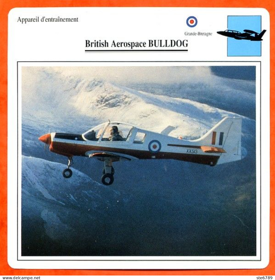 Fiche Aviation British Aerospace BULLDOG   / Avion Appareil D'entrainement UK Avions - Avions