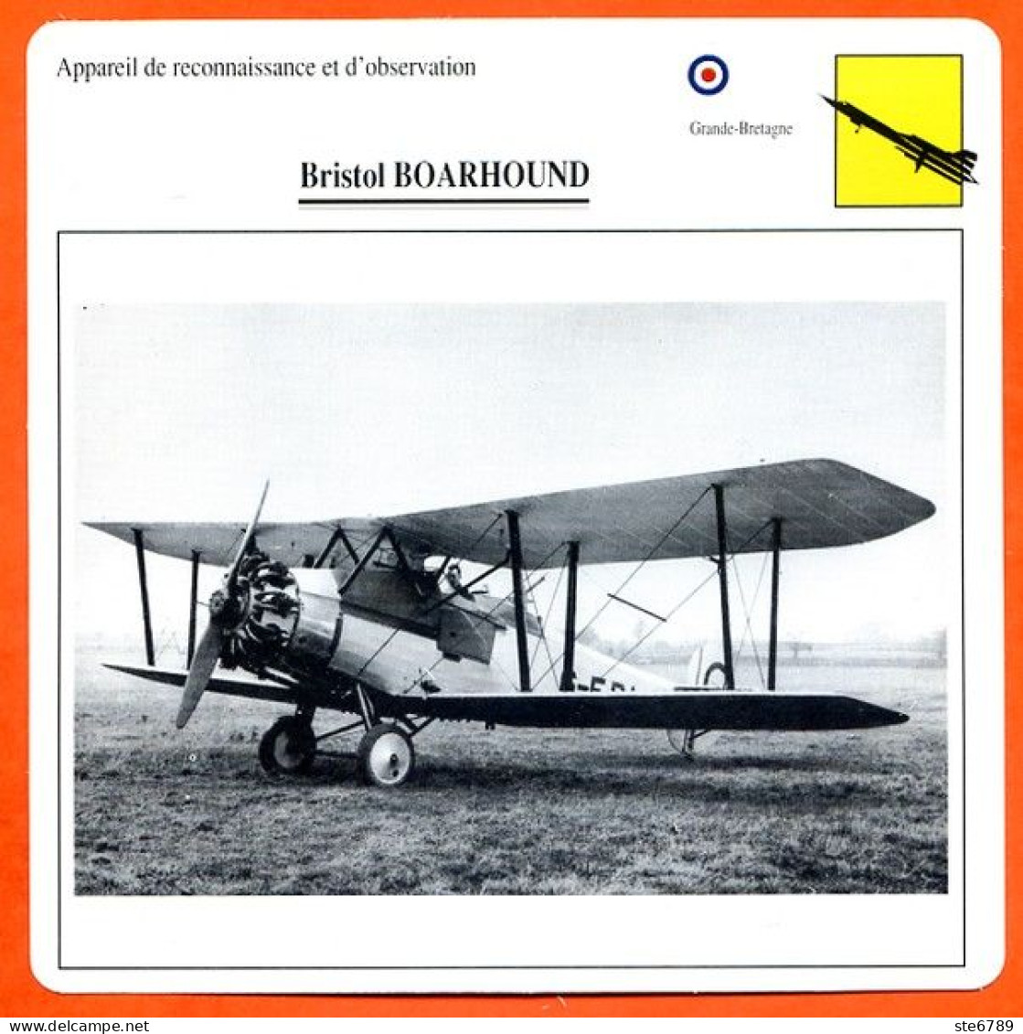 Fiche Aviation Bristol BOARHOUND  / Avion Reconnaissance Et Observation UK  Avions - Avions