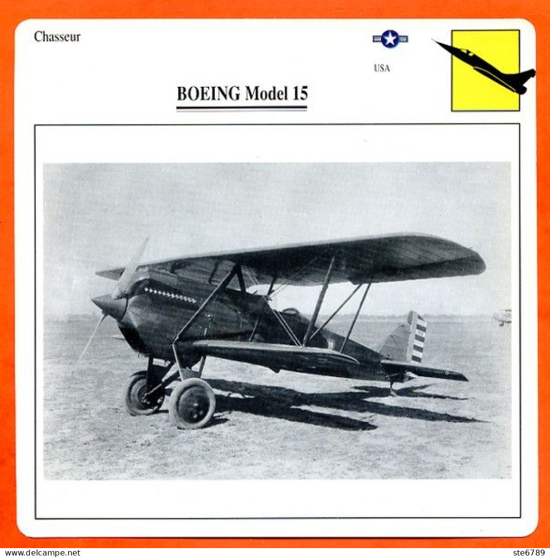 Fiche Aviation BOEING Model 15   / Avion Chasseur USA  Avions - Avions