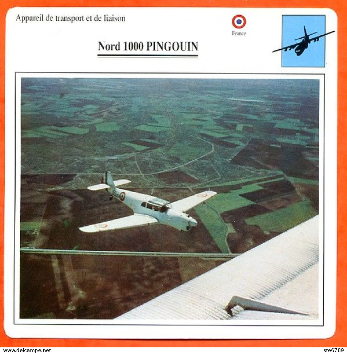 Fiche Aviation Nord 1000 Pingouin  / Avion Transport Et Liaison France Avions - Avions