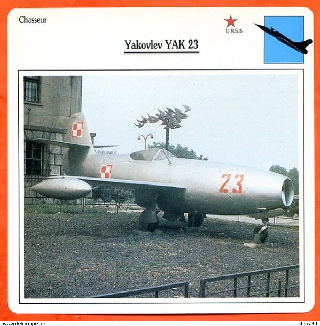 Fiche Aviation Yakovlev YAK 23 / Avion De Chasse Chasseur URSS Avions - Avions