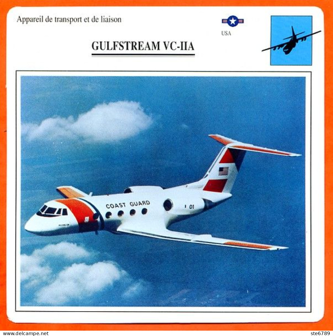 Fiche Aviation GULFSTREAM VC IIA  / Avion Transport Et Liaison USA Avions - Avions