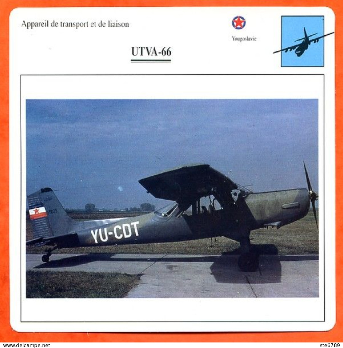 Fiche Aviation UTVA 66  / Avion Transport Et Liaison Yougoslavie  Avions - Airplanes
