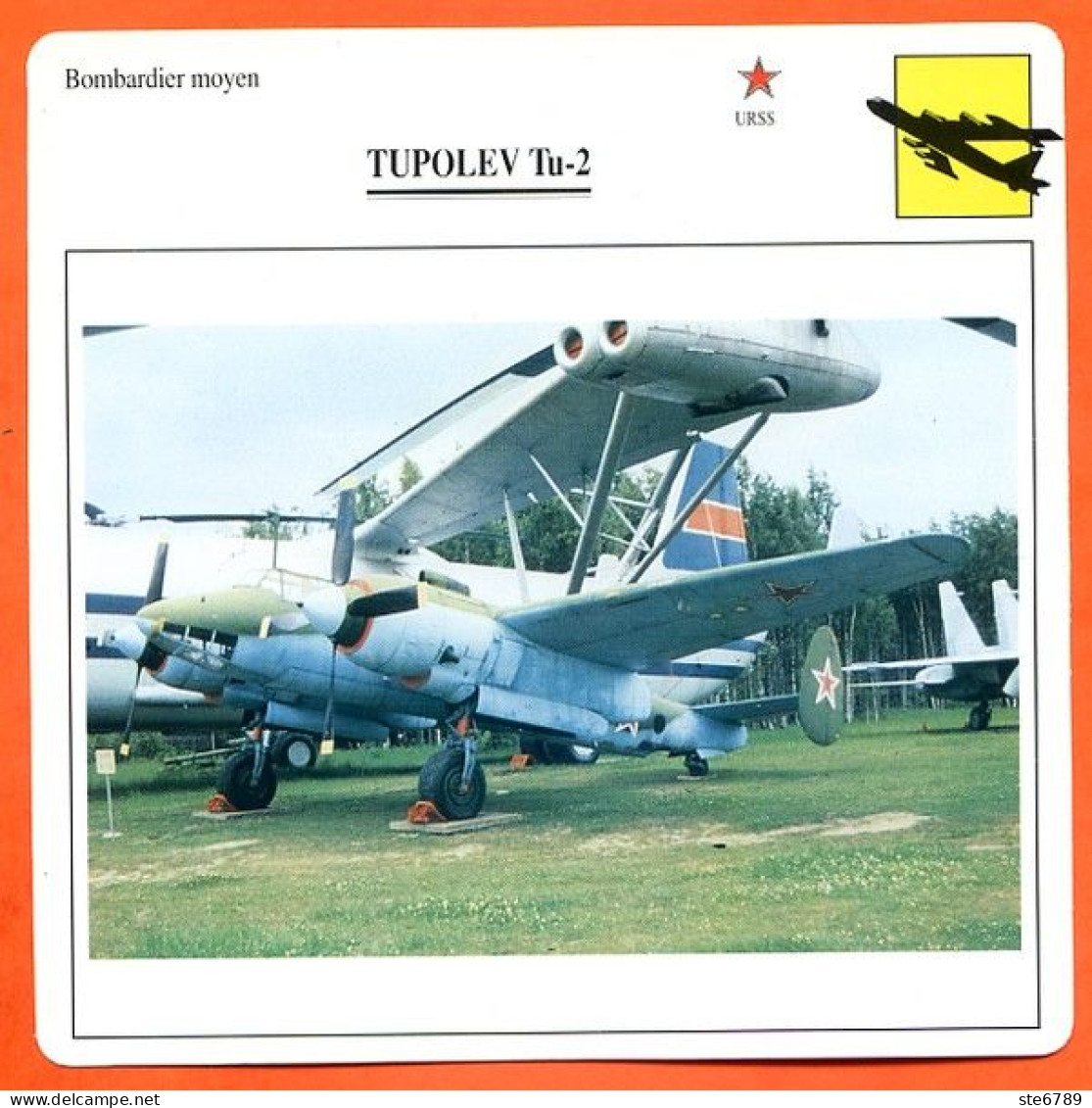 Fiche Aviation TUPOLEV Tu 2  / Avion Bombardier Moyen URSS  Avions - Aviones