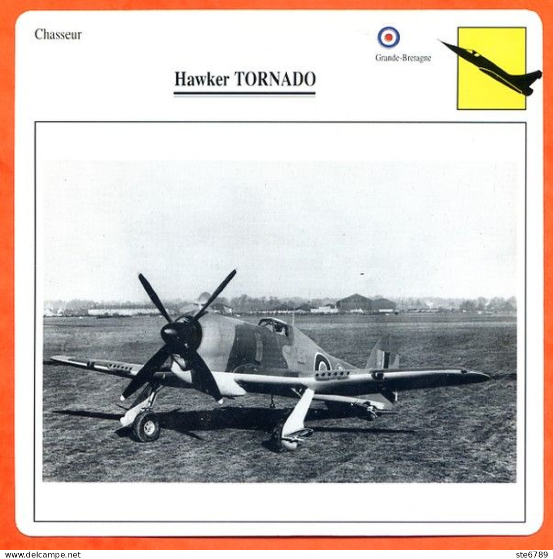 Fiche Aviation Hawker TORNADO   / Avion Chasseur UK Avions - Airplanes