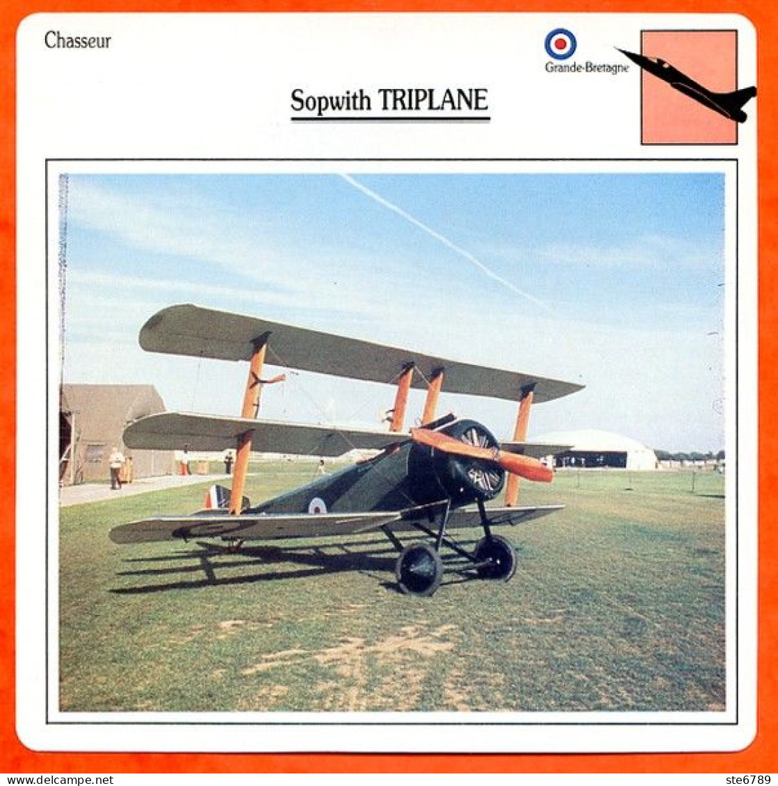 Fiche Aviation Sopwith TRIPLANE  / Avion Chasseur UK Avions - Airplanes