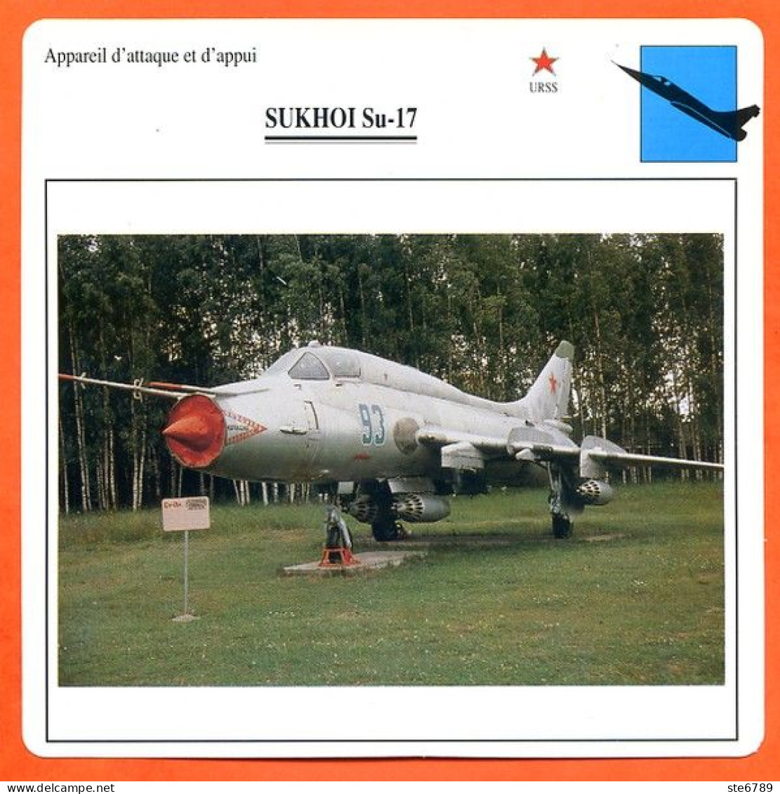 Fiche Aviation SUKHOI Su 17  / Avion Attaque Et Appui  URSS  Avions - Airplanes