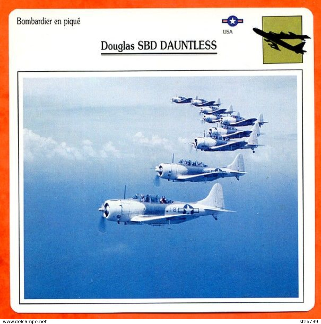 Fiche Aviation Douglas SBD DAUNTLESS  / Avion Bombardier En Piqué  USA  Avions - Airplanes