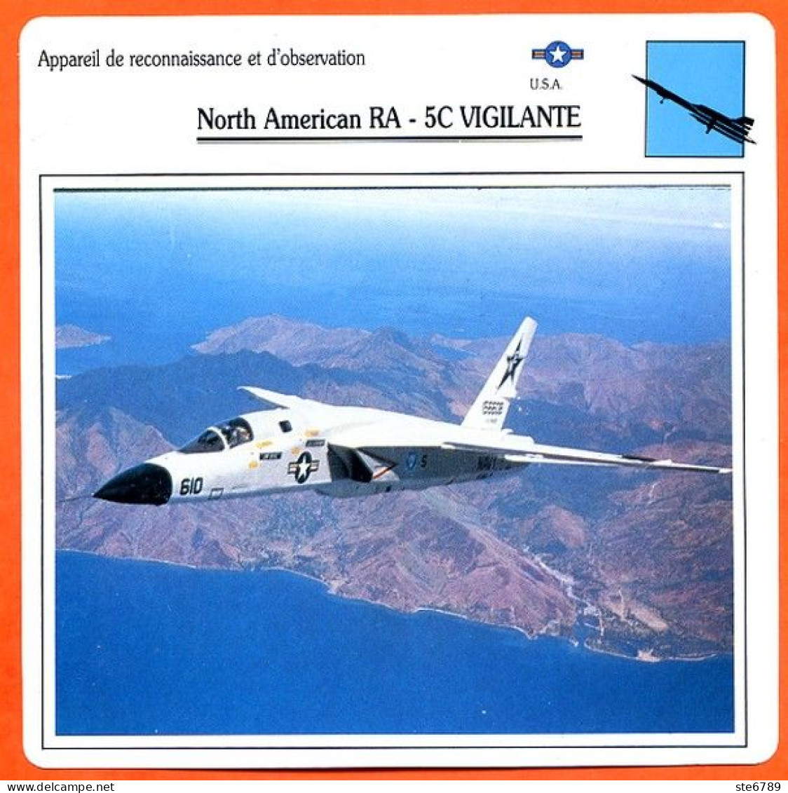 Fiche Aviation North American RA 5C VIGILANTE  / Avion Reconnaissance Et Observation USA  Avions - Aerei