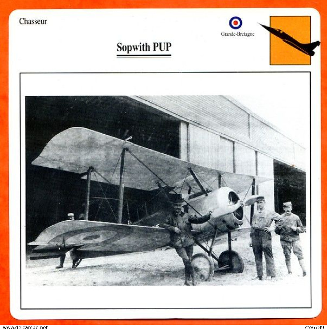 Fiche Aviation Sopwith PUP   / Avion Chasseur UK Avions - Vliegtuigen