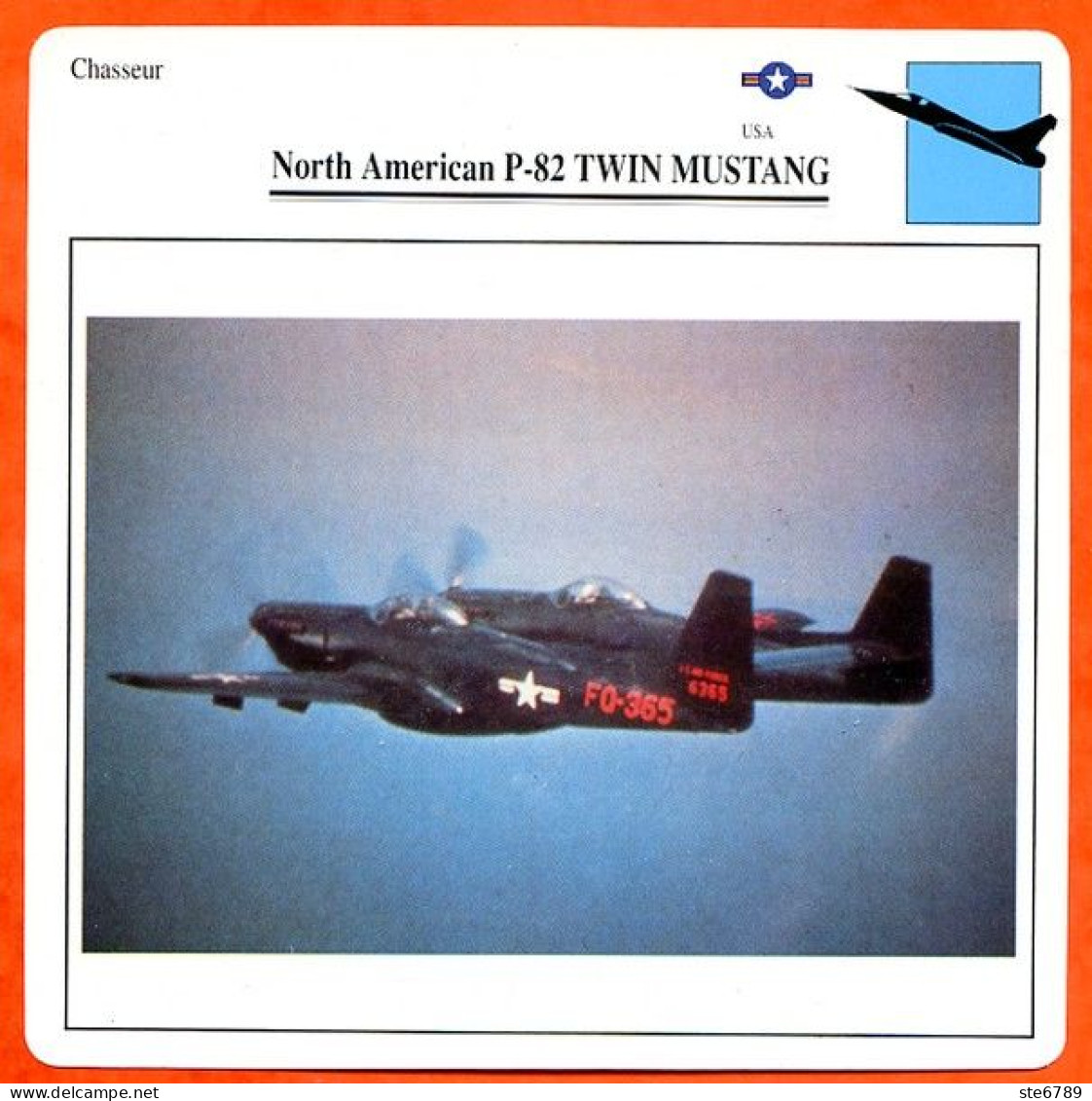 Fiche Aviation North American P 82 TWIN MUSTANG  / Avion Chasseur USA Avions - Avions