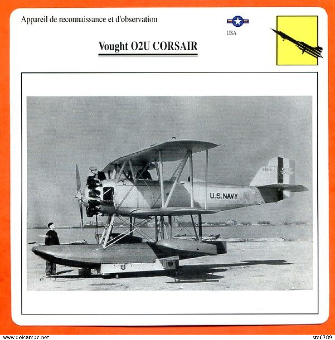 Fiche Aviation VOUGHT O2U CORSAIR   / Avion Reconnaissance Et Observation USA Avions - Avions