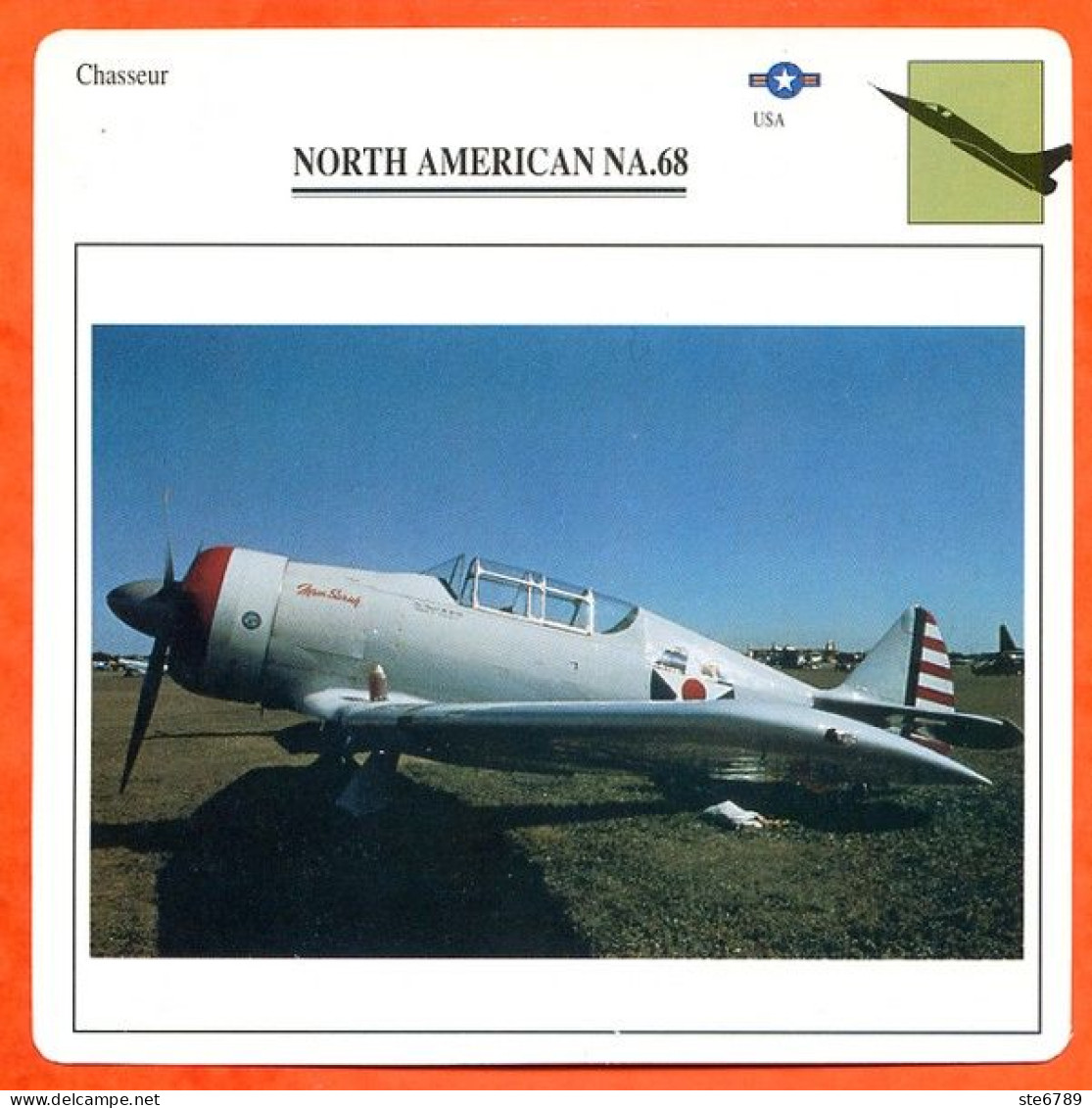 Fiche Aviation NORTH AMERICAN NA 68  / Avion Chasseur USA Avions - Avions