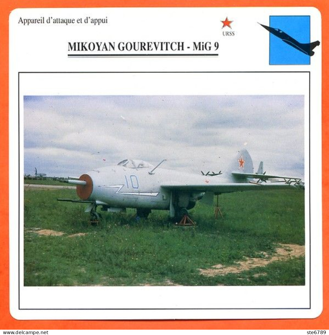 Fiche Aviation MIKOYAN GOUREVITCH MiG 9  / Avion Attaque Et Appui  URSS  Avions - Aviones