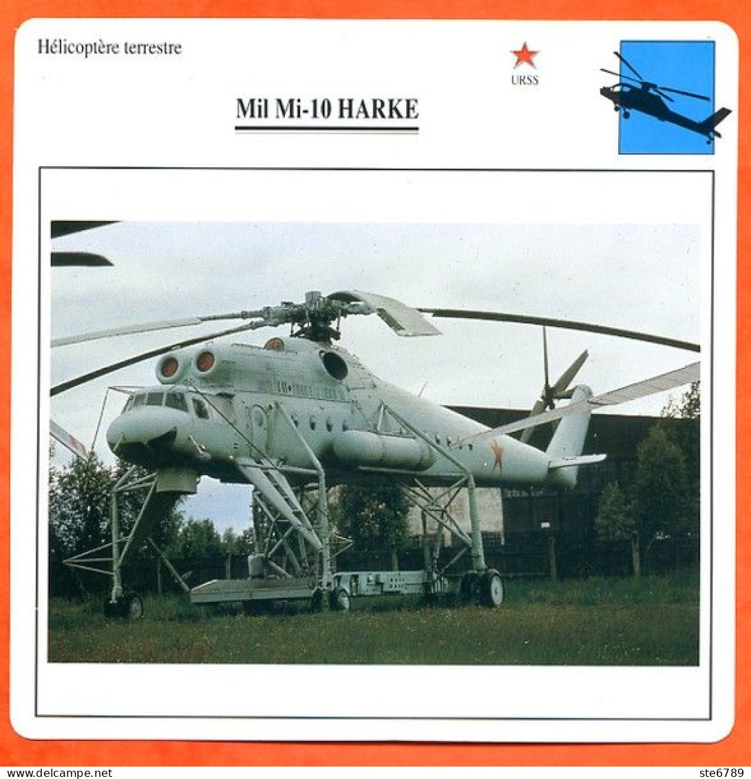 Fiche Aviation Mil Mi 10 HARKE / Hélicoptère Terrestre URSS Avions - Aerei