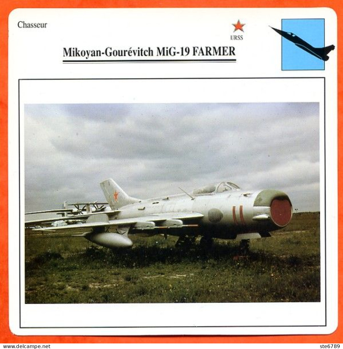 Fiche Aviation Mikoyan Gourevitch MiG 19 FARMER  / Avion Chasseur URSS Avions - Aviones