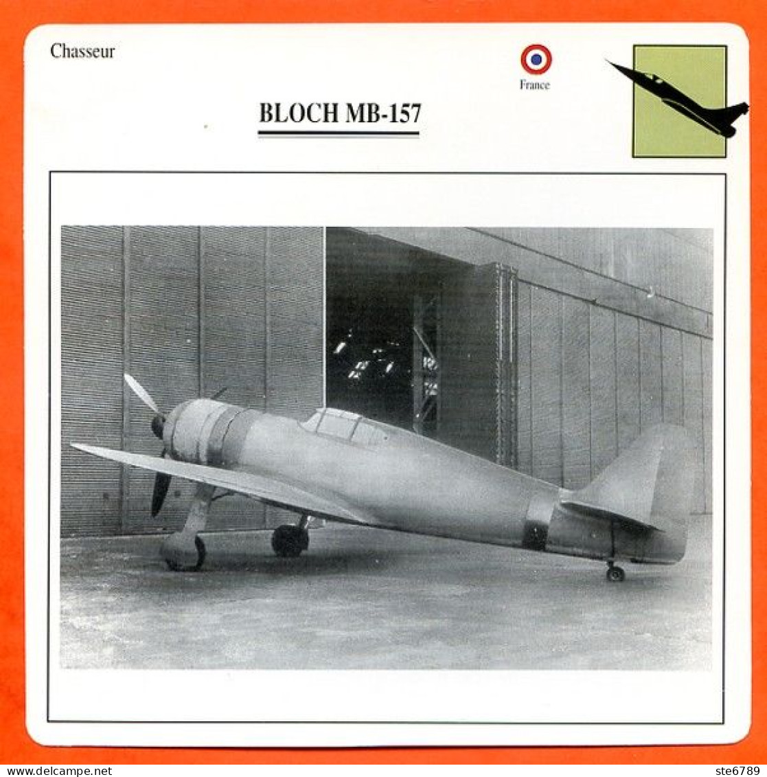 Fiche Aviation BLOCH MB 157  / Avion Chasseur France Avions - Airplanes